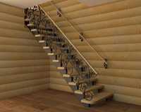 Лестницы металлические с деревянными ступенями