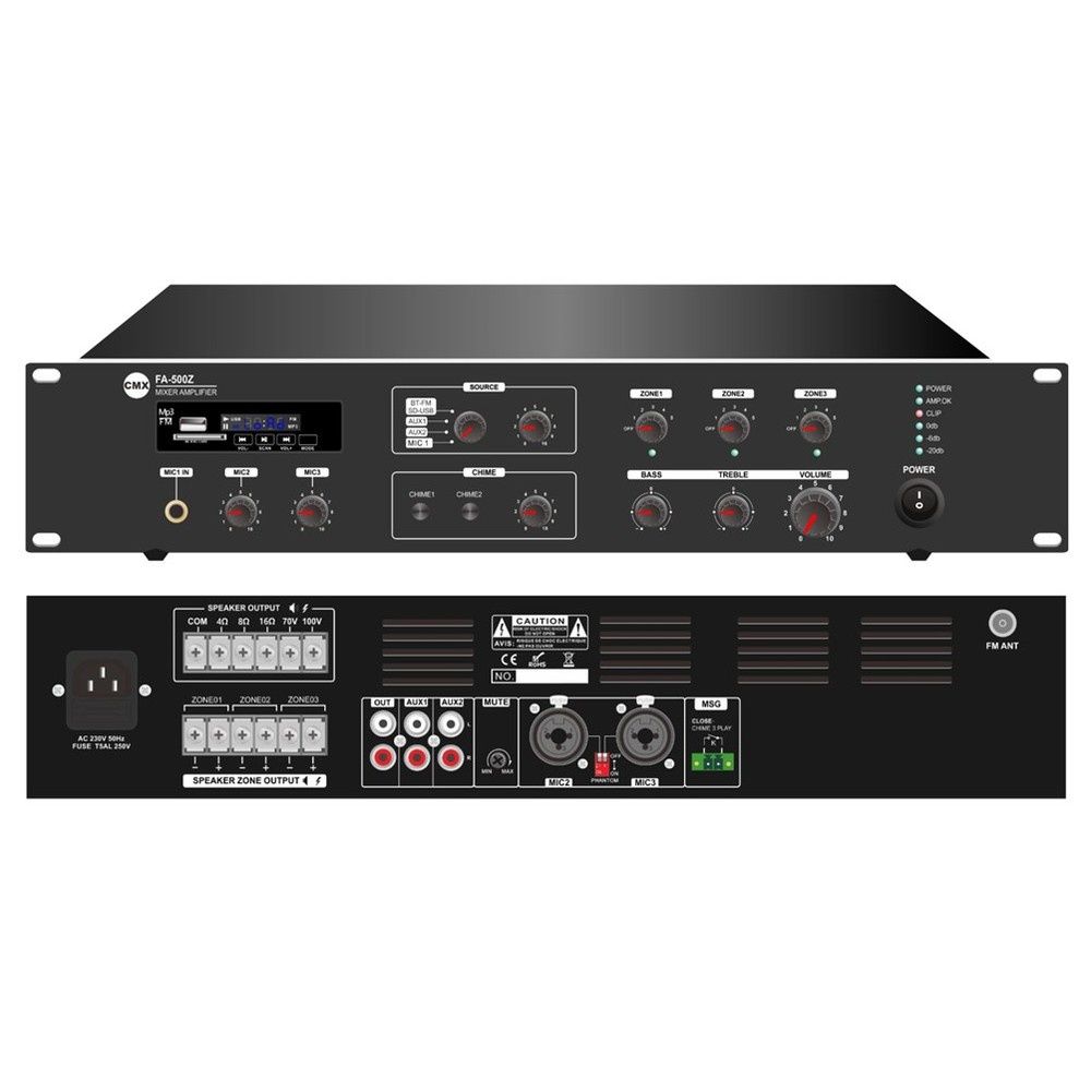 CMX FA 500Z - 3 зонов усилвател, 500W RMS