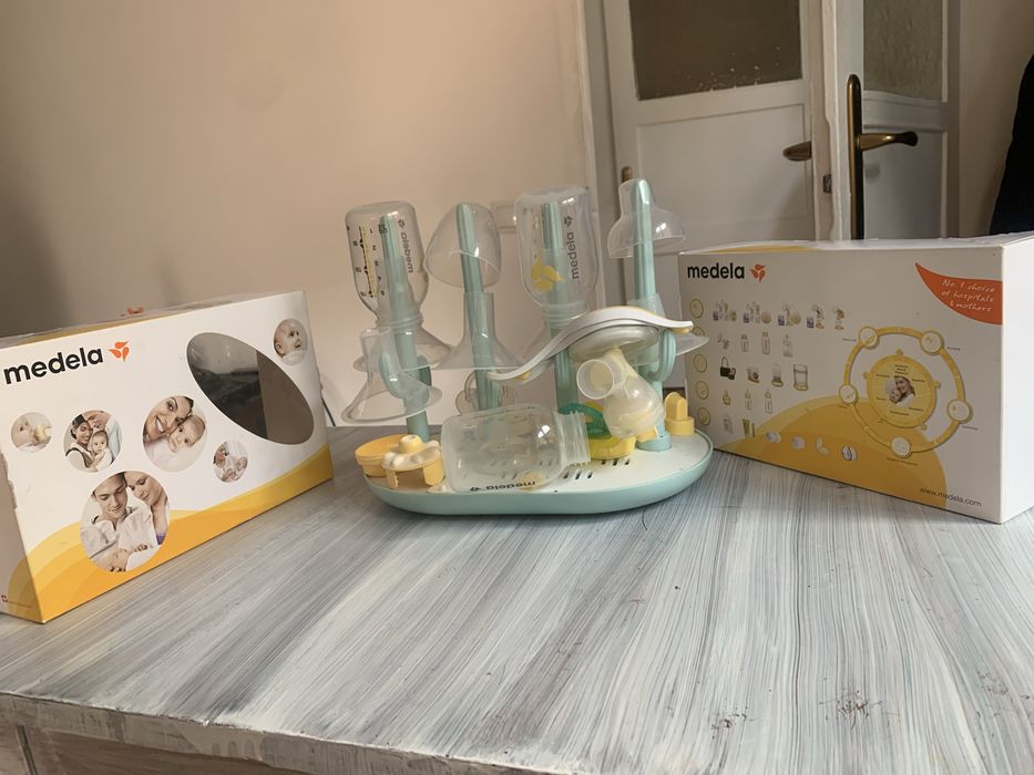 Kit Pompă sân Medela, biberoane, cupe, comprese lanolină, sterilizator