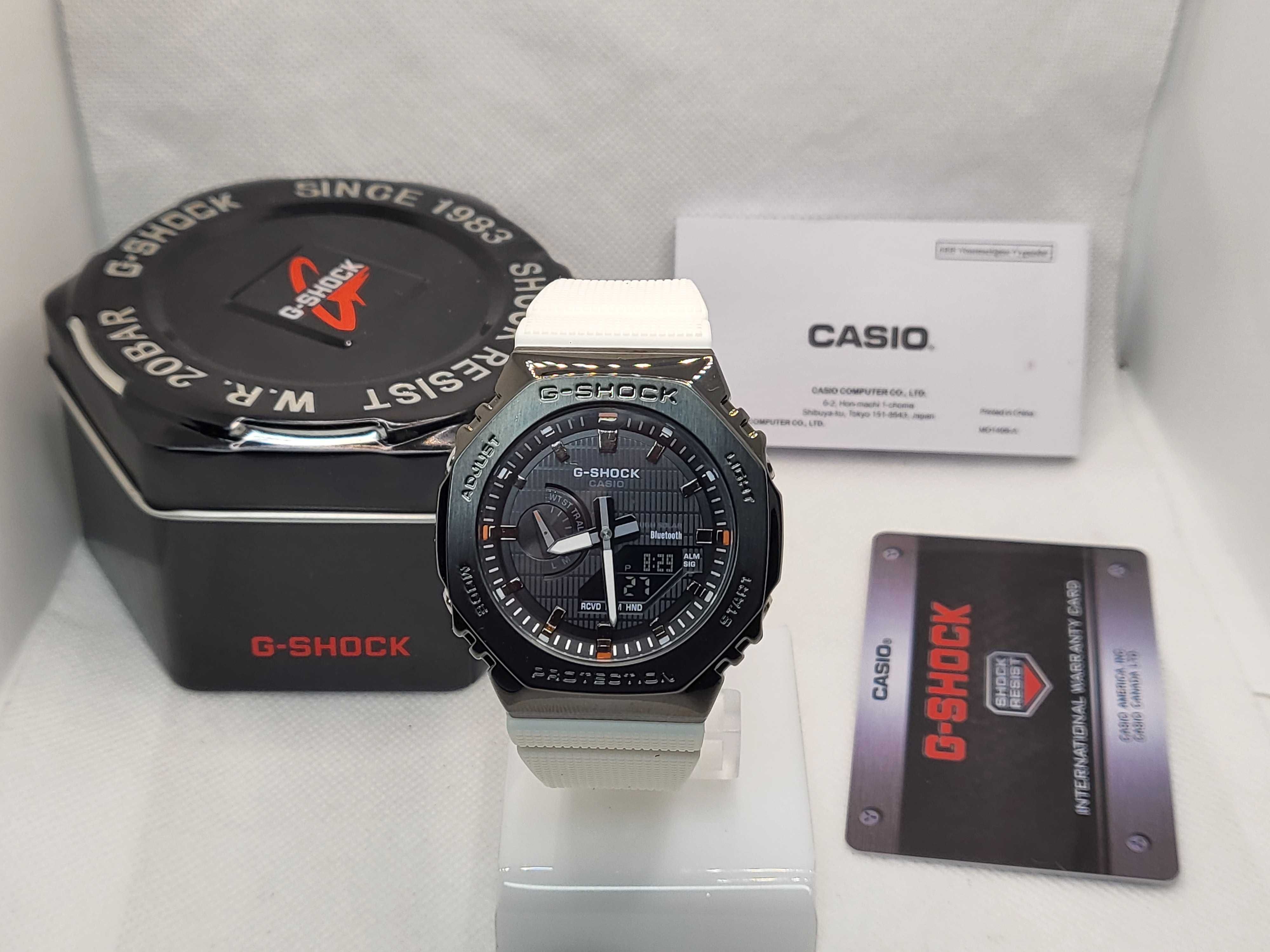 CEAS Casio g shock gm-2100 WHITE Metal , NOU, Garantie 2 ANI