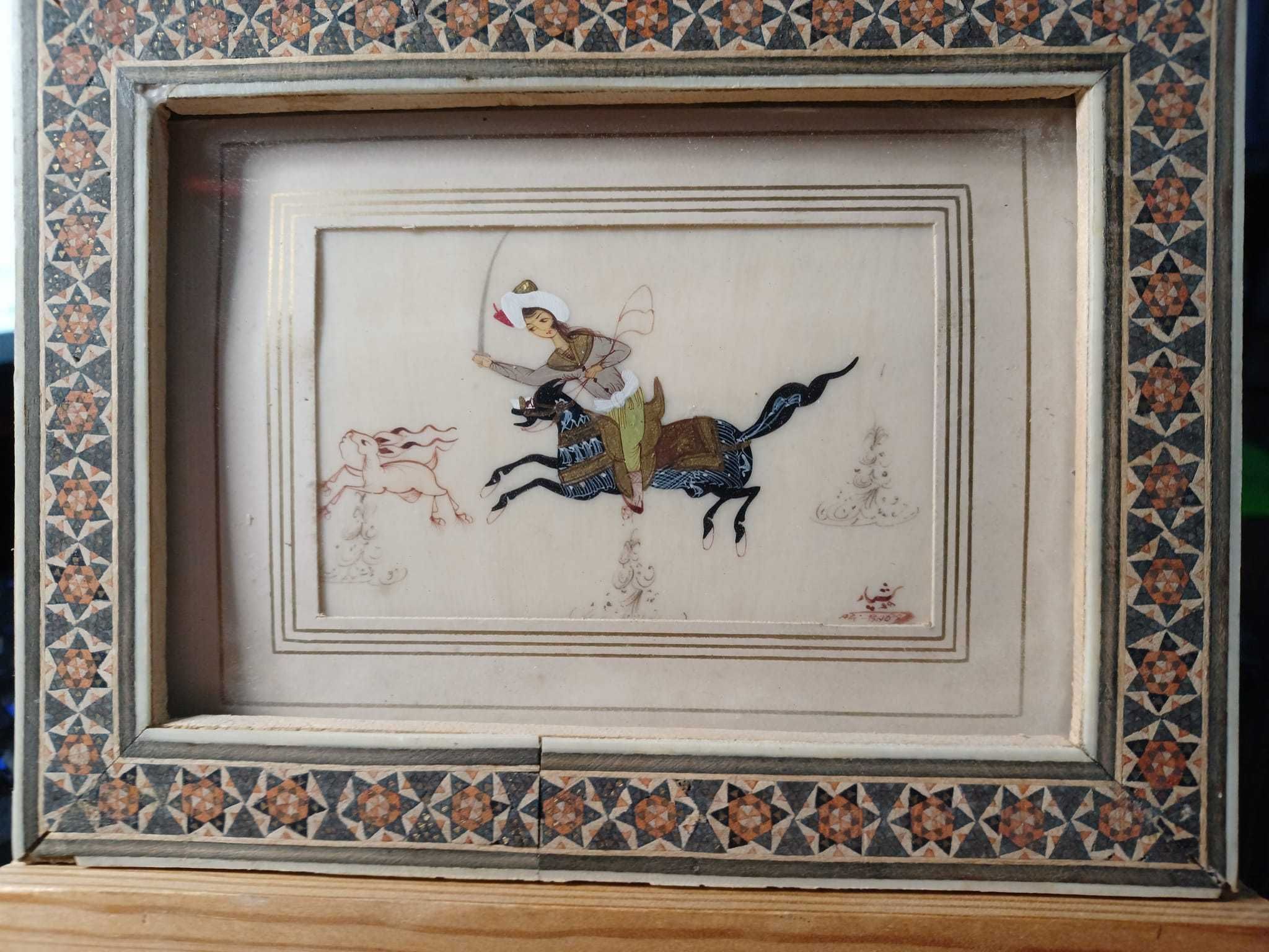 Miniatura indo-persana cu scena de vanatoare