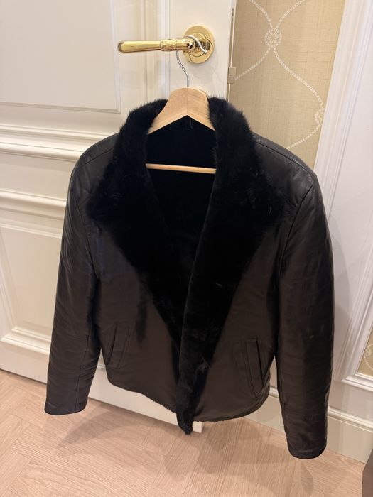 Дубленка натуральная мужская короткая, размер 48