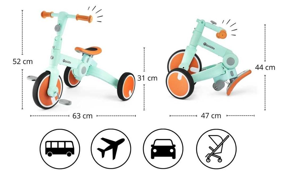 Tobi ROCKET - Tricicletă cu împingător - 5 în 1 de la HyperMotion