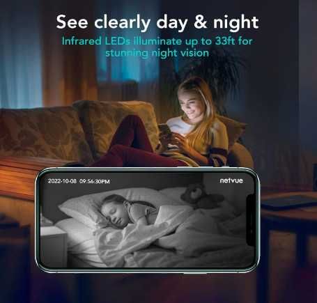 Вътрешна охранителна камера NETVUE Orb Cam, домашна за наблюдение