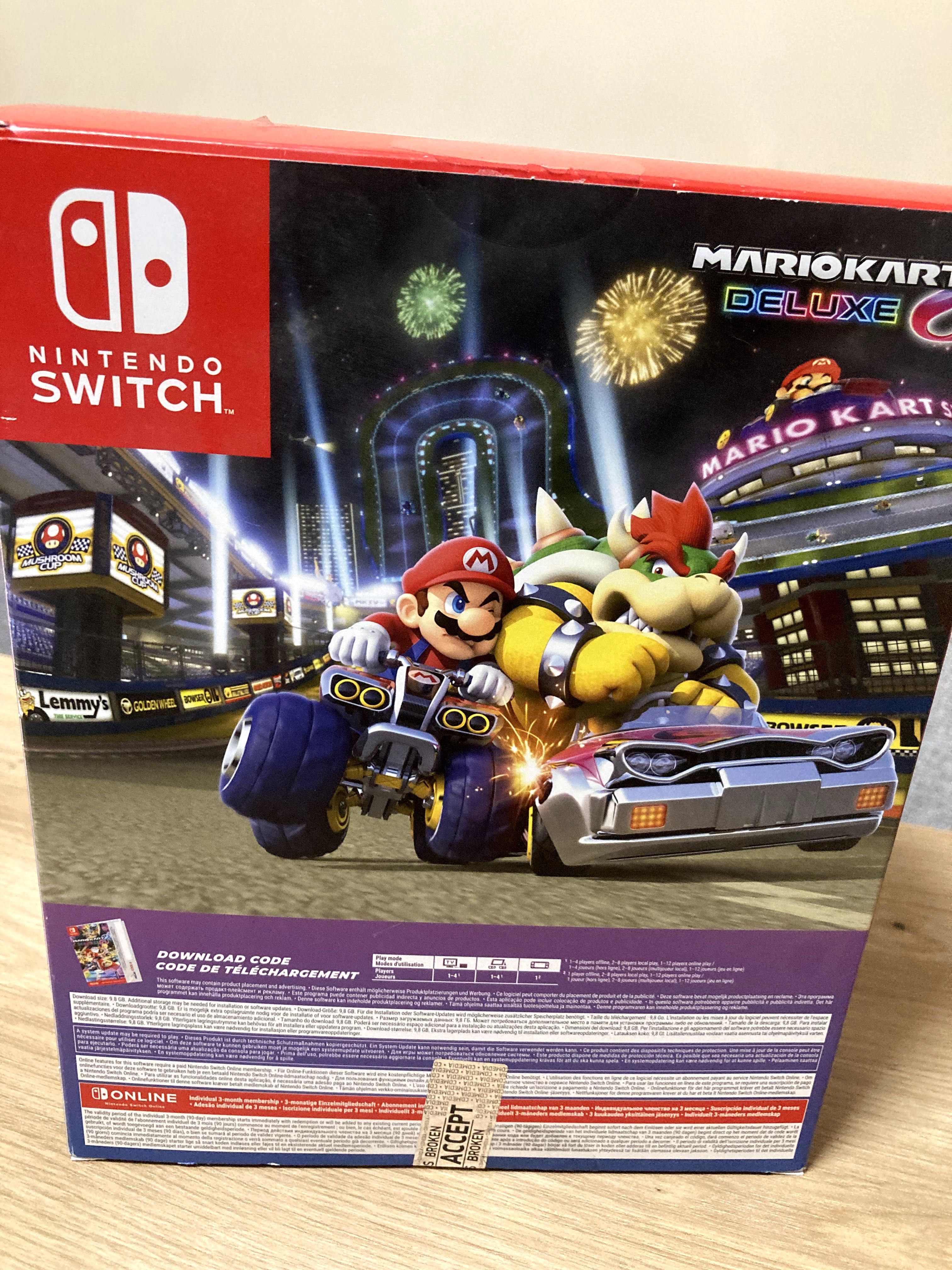 Nintendo Switch OLED - Neon Red & Neon Blue + Mario Kart 8