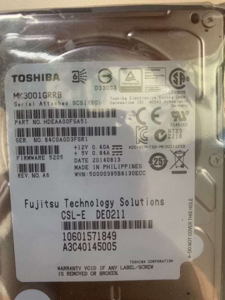 TOSHIBA Hdd 300gb sas