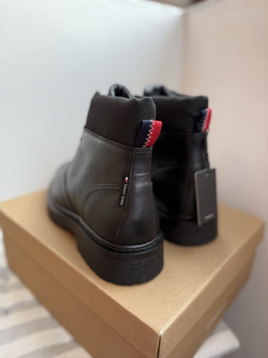 Tommy Jeans Lace Up ghete din piele neagra marimea 42 noi originale