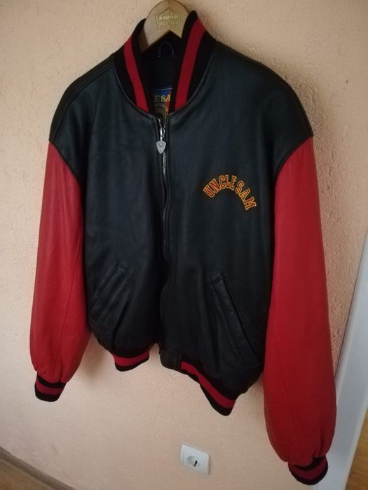 Geacă bărbați piele Uncle Sam bomber L