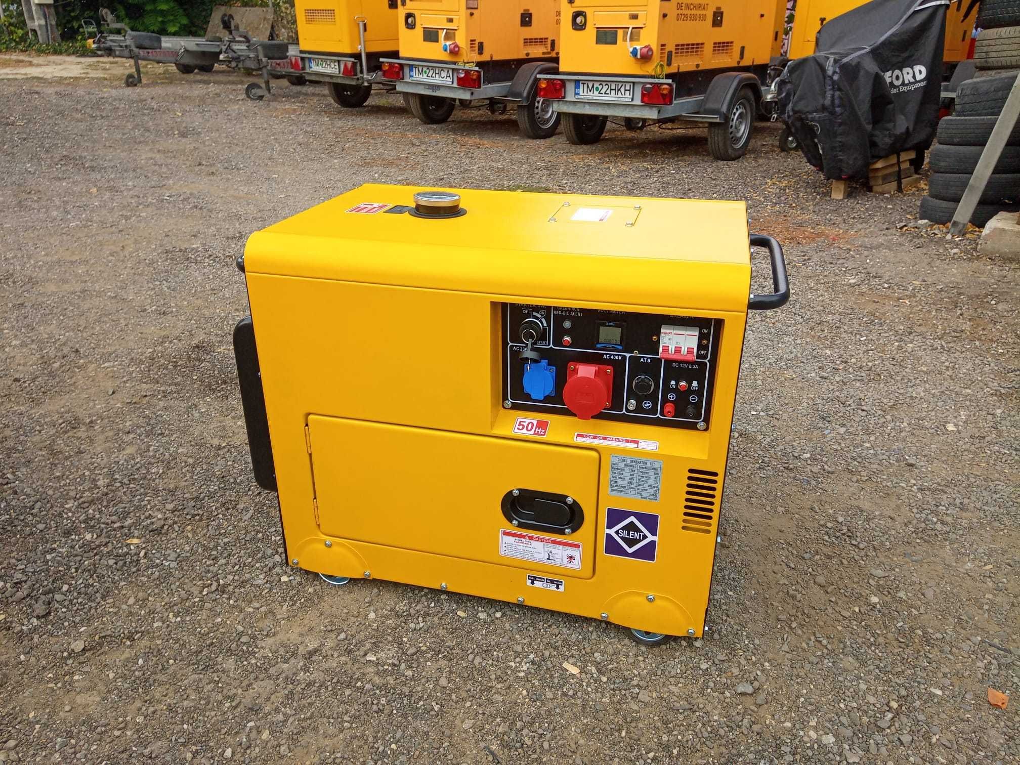 Inchiriere generator diesel SILENT 7,5kw 220v/380v-NOU