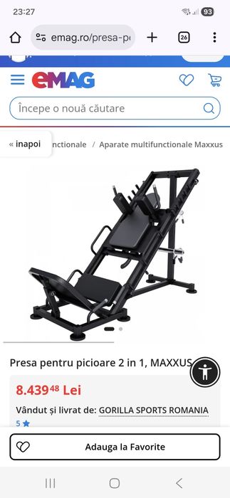 Presa picioare + hacksquat Maxxus / Functie dubla !!!