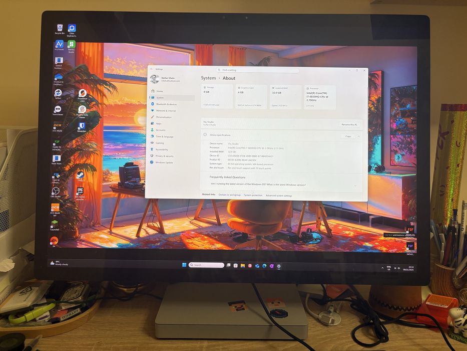 Surface Studio 1 upgradat 4TB Ssd Samsung, 512nvme