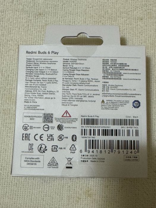 Redmi buds 6 play yangi ochilmagan