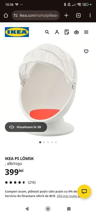 IKEA PS LÖMSK scaun rotativ copii