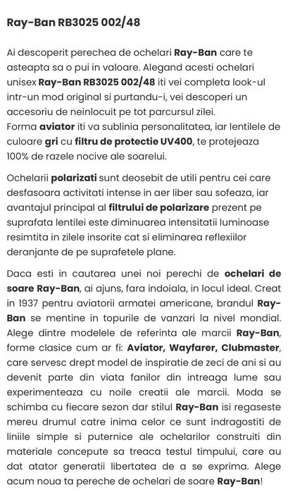 Ochelari originali unisex Ray-Ban RB3025 002/48 58 AVIATOR LARGE METAL