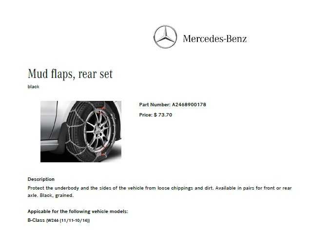 Set aparatori noroi spate Mercedes-Benz