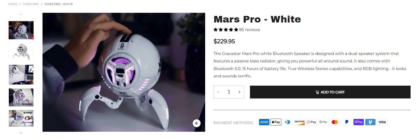 Gravastar Mars Pro Bluetooth тонколона