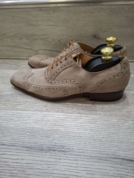 Pantofi din piele întoarsă culoare bej mărimea 43