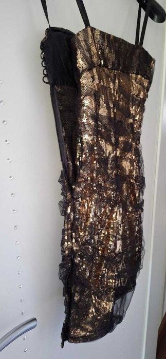 Rochie coctail paiete aurii XS, Razvan Ciobanu, podium