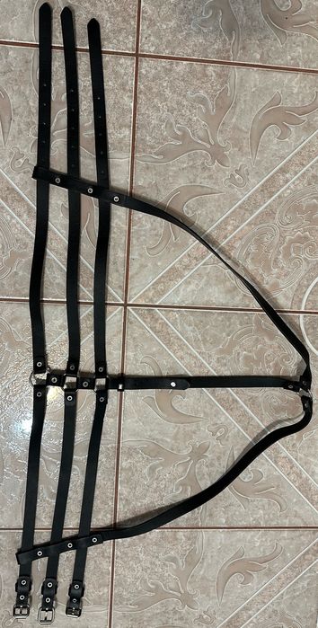 Curea Bershka neagra stil ham cu bretele