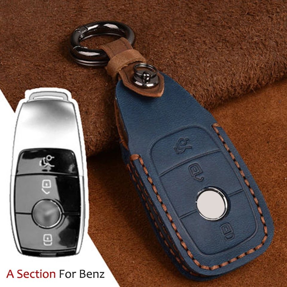 Кожен калъф за ключ Mercedes C E W177 W205 W213 CLS GLE GLS GLC AMG