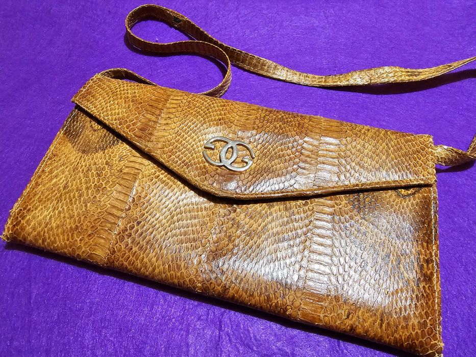 Geanta lux Gucci vintage din piele de sarpe