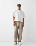 Blugi barbati Bershka wide leg noi M bej 2024