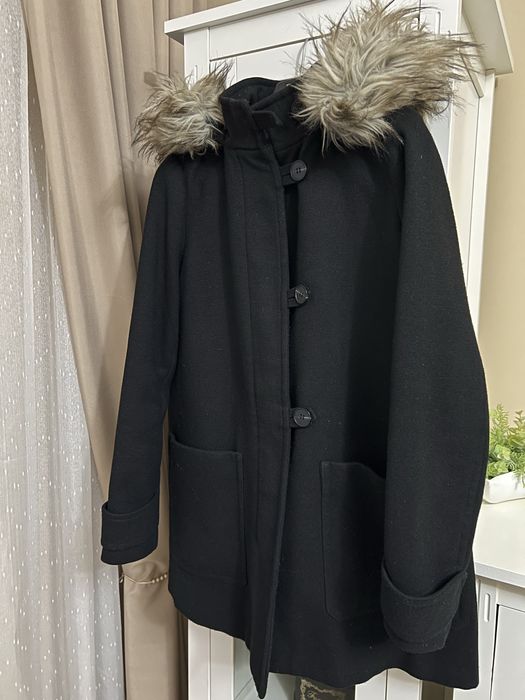 Palton negru mediu Zara