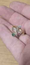 Inel aur 18 k Smarald și diamante naturale