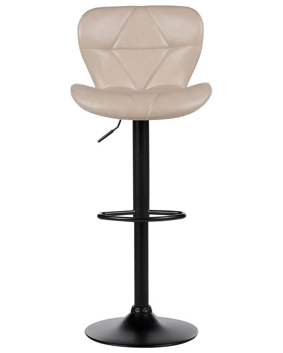 NOU Set 2 scaune bar "VALETTA", piele ecologică, bej