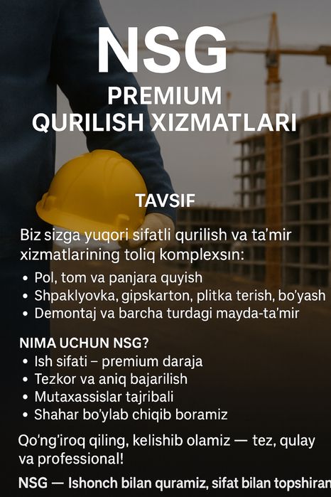 Qurilish xizmatlari NSG
