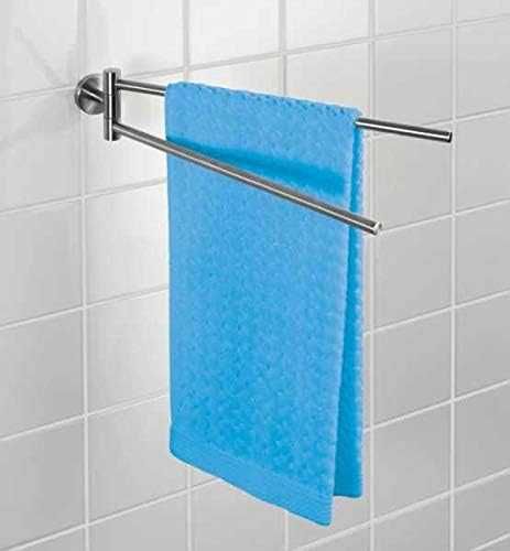 Suport prosop baie metalic cu 2 brate rotative |WNK 105429 Argintiu