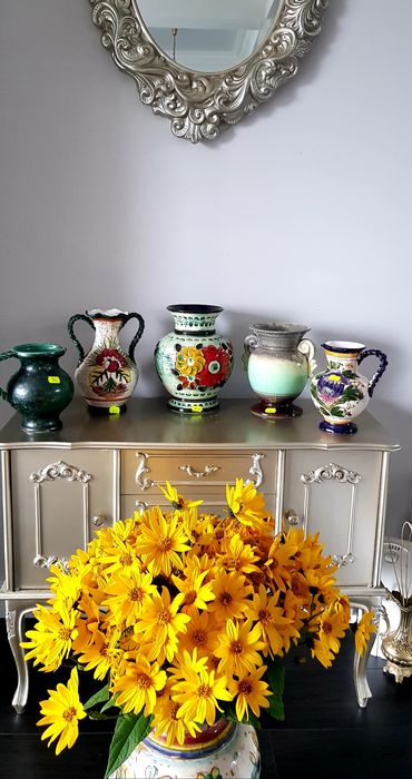 Carafa/vază  veche din ceramică glazurata