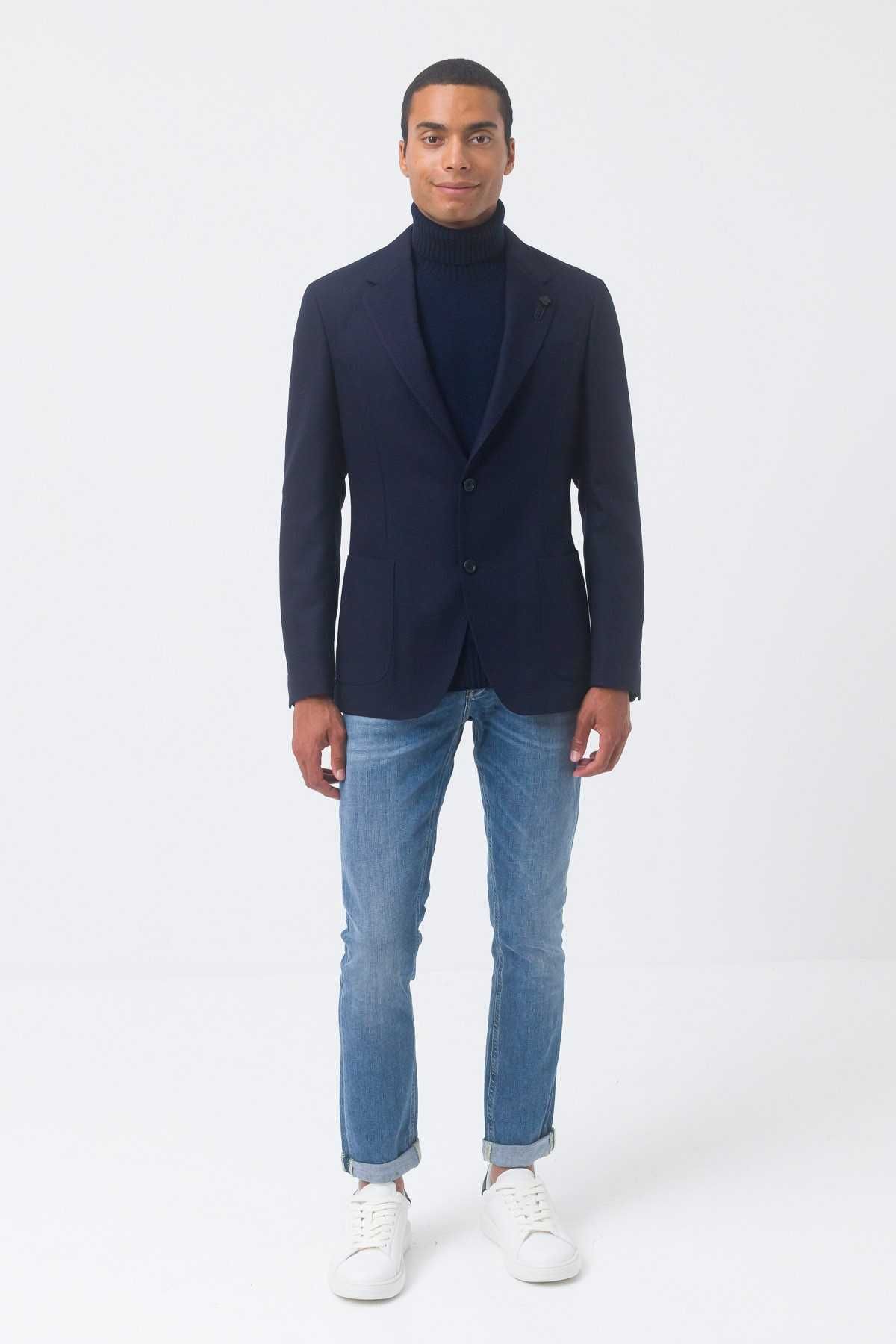 Sacou slim blazer 48 M premium Mario Conti lana moale