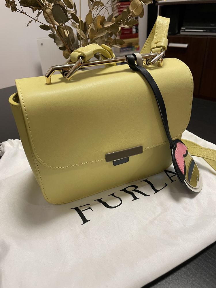 Furla Elisir mini geanta yellow lime crossbody