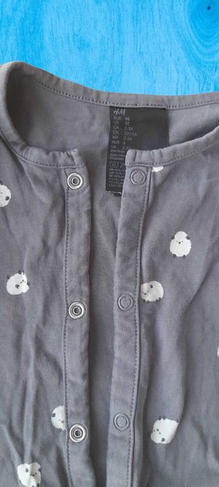 Set salopete pijama oite bumbac cu capse H&M