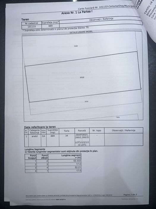 Teren intravilan- avans + rate notariale/ variante auto
