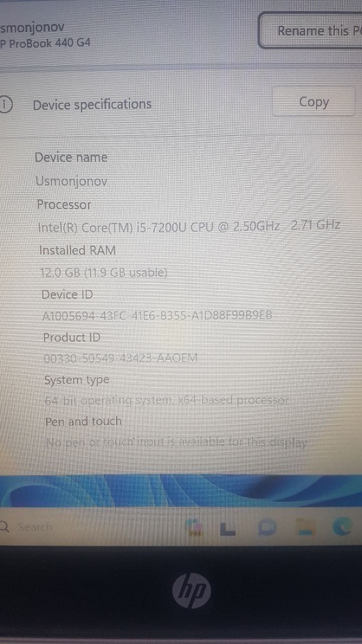 HP probook corei®️5️⃣ -7️⃣2️⃣0️⃣0️⃣U