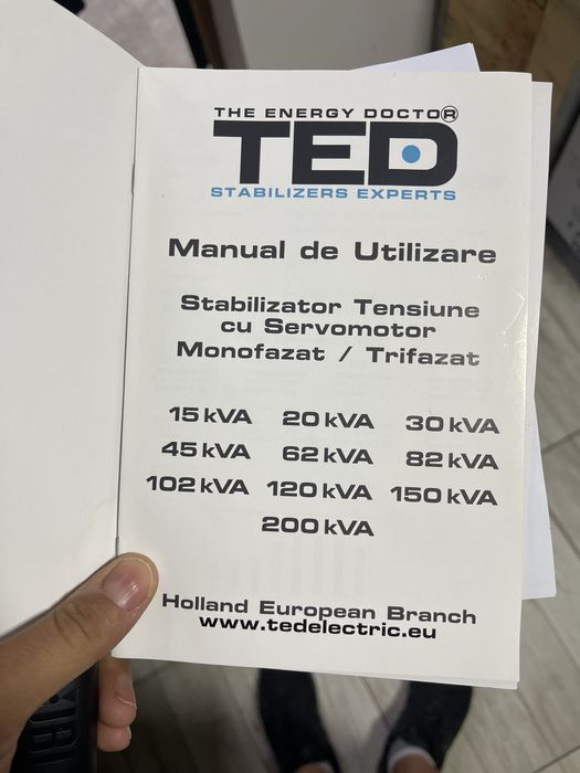 Stabilizator Trifazat cu Servomotor TED 20KW Garantie!