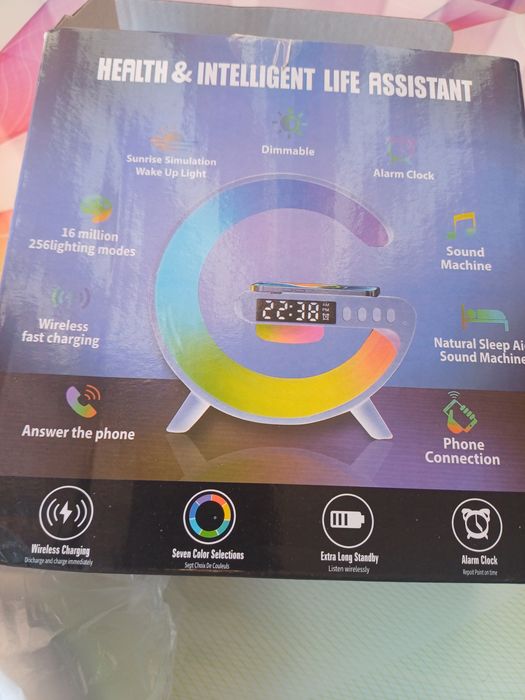 Lampa RGB Mini Smart, Incarcare Wireless 15W, Lumina Ambientala