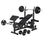 Banca Multifunctionala FITNESS + Set GREUTĂȚI 100 KG 30/31 MM