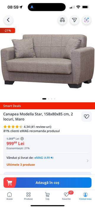 Vand canapea extensibila