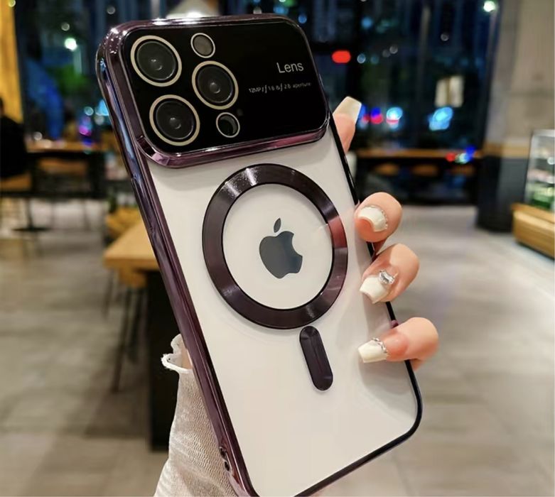 Iphone 14/15/PRO/MAX/PLUS Husa Silicon Lens Type Magsafe Camera Full