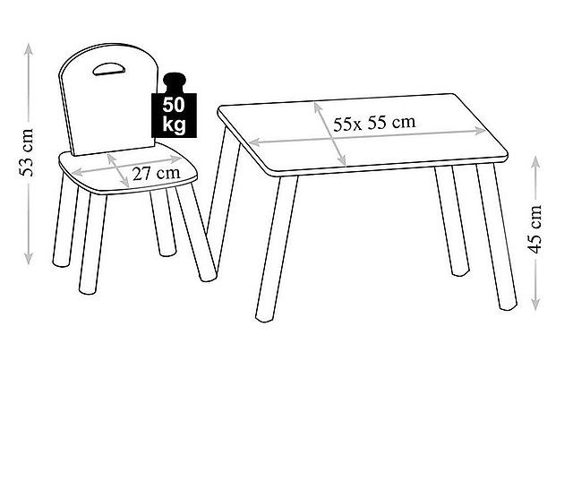 Детски дървени маса и два стола/детска масичка и две столчета