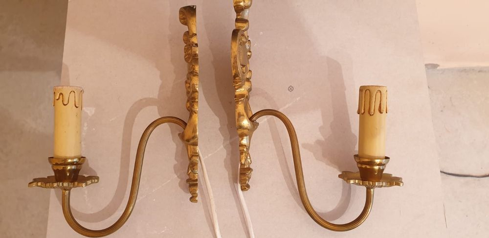 Accesorii decorațiuni set pereche bronz alama Suedia 1960