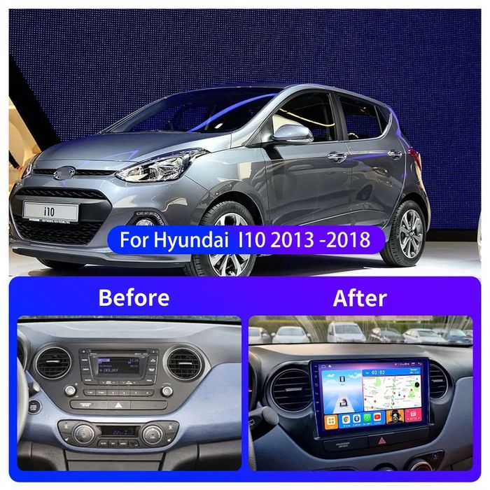 Navigatie Android Hyundai i10 Waze Youtube GPS USB casetofon