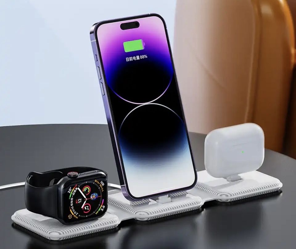 Iphone - Suport Incarcare Telefon Casti Ceas Apple Watch Negru