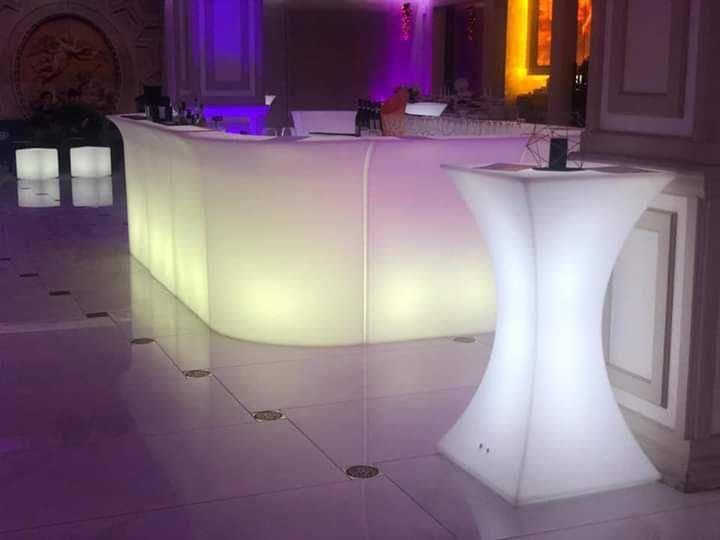 Cocktail bar iluminat interior cu LED rgbw, telecomanda, bar luminos
