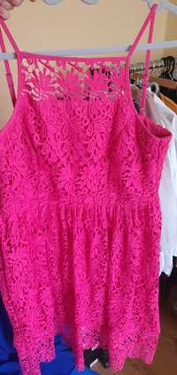 Rochie dantela fucsia. Masura 38