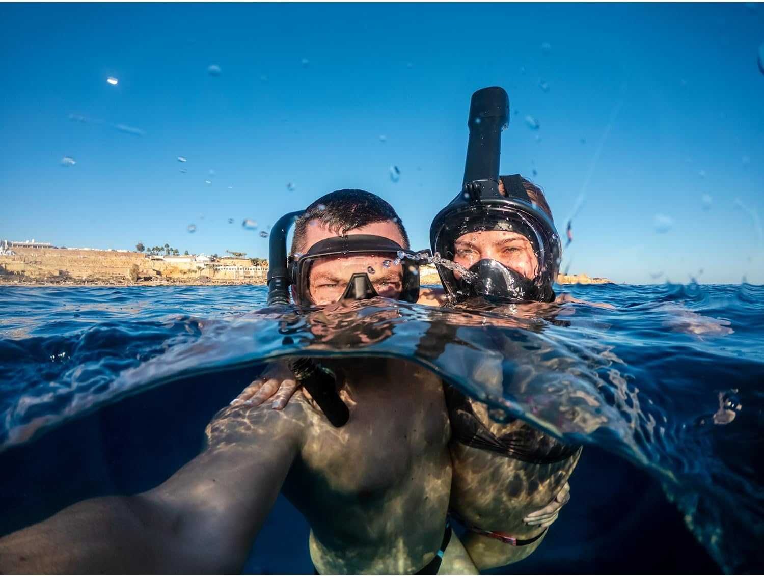 Masca snorkeling L/XL full-face vizibilitate 180° sistem anti-aburire