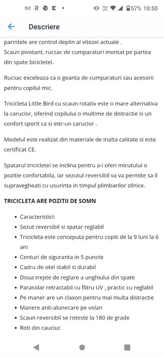 Tricicleta 4in 1 rotativa cu pozotie de somn